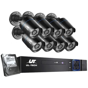 UL-tech CCTV Security System 8CH DVR 8 Cameras 4TB Hard Drive