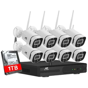 UL-tech Wireless CCTV Security System 8CH NVR 3MP 8 Square Cameras 1TB