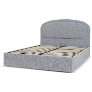 Valmira Queen Bed Frame - Pepper Boucle with Storage by Interior Secrets - AfterPay Available