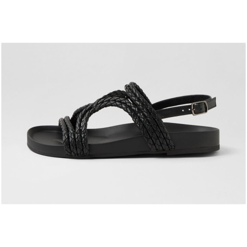Walnut Kara Sandal Wa Black Smooth Black Sandals Womens Shoes Casual Sandals Flat Sandals