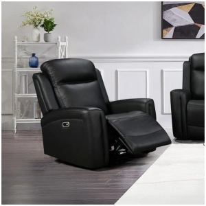 1 Seater Electric Leather/PVC Black Recliner