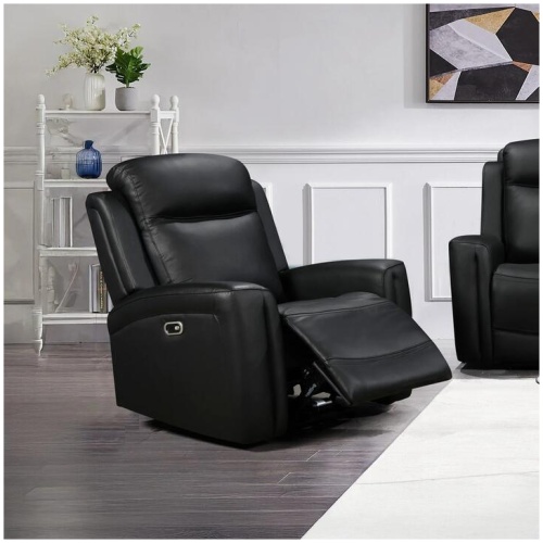 1 Seater Electric Leather/PVC Black Recliner