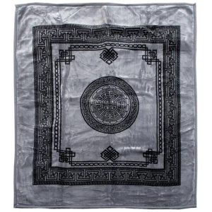 1000GSM Olympia Greek Key Luxury Quality 2 Ply Mink Blanket Queen Grey