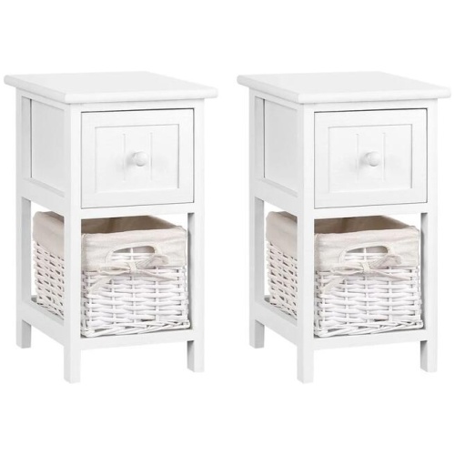 2 PCS Bedside Table - White