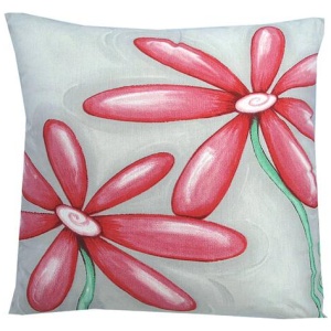 225TC Daisy Pink Square Cushion