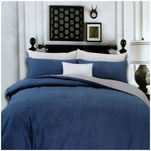 250TC Halifax Cotton Reversible Quilt Cover Set Queen