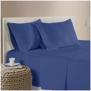400TC Bamboo Cotton Sheet Set Blue Queen