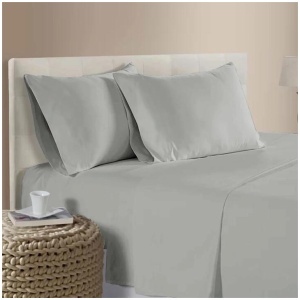 400TC Bamboo Cotton Sheet Set Silver Queen
