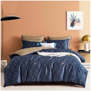 400TC Cotton Sateen Quilt Cover Set Foliole Queen