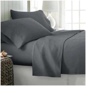 400TC Cotton Sateen Sheet Set King - Grey