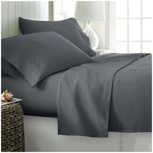 400TC Cotton Sateen Sheet Set King - Grey