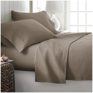400TC Cotton Sateen Sheet Set King - Mocha