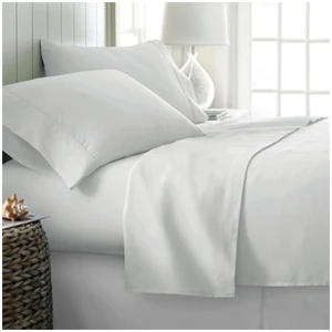 400TC Cotton Sateen Sheet Set King - White