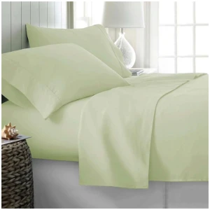 400TC Cotton Sateen Sheet Set Queen - Ivory (with a Hint of Green)