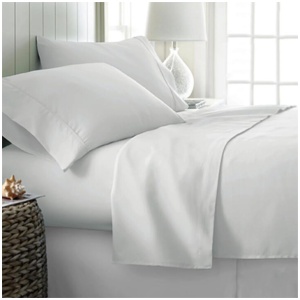 400TC Cotton Sateen Sheet Set Queen - White
