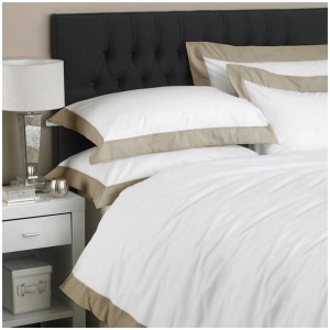 500TC Egyptian Cotton Linen Flange Quilt Cover Set Queen