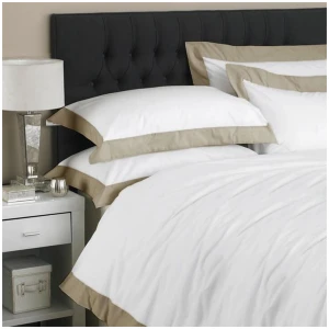 500TC Egyptian Cotton Linen Flange Quilt Cover Set Queen