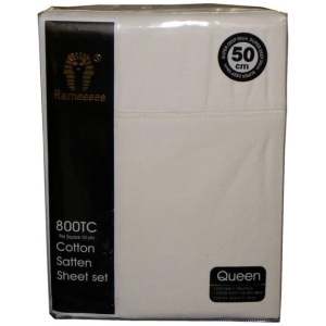 800TC Ramesses Cotton Sateen Sheet Set Cream King