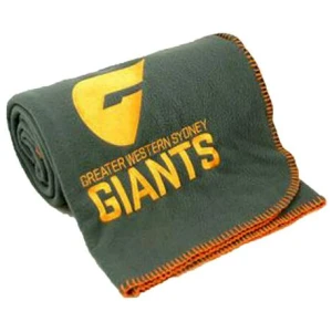 AFL Licensed Polar Fleece Throw GWS Giants Embroidered