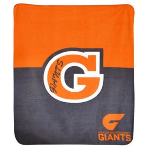 AFL Licensed Polar Fleece Throw GWS Giants Print