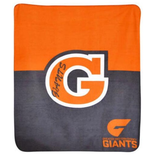 AFL Licensed Polar Fleece Throw GWS Giants Print