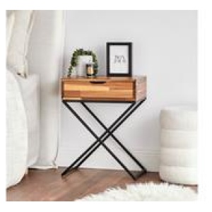 Acacia 1 Drawer Side Table Neutral