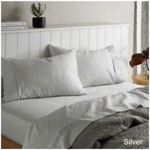 Accessorize 1500TC Cotton Rich Sheet Set Silver Queen