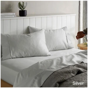 Accessorize 1500TC Cotton Rich Sheet Set Silver Queen