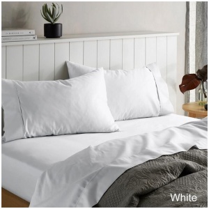Accessorize 1500TC Cotton Rich Sheet Set White Queen
