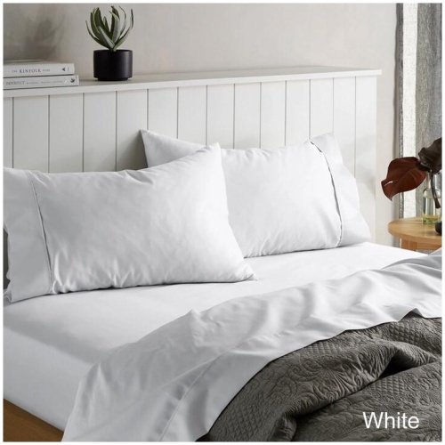 Accessorize 1500TC Cotton Rich Sheet Set White Queen