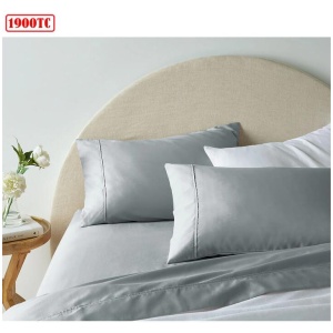 Accessorize 1900TC Cotton Rich Sheet Set Grey Queen