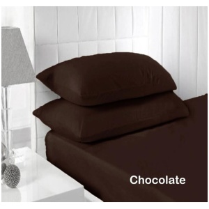 Accessorize 250TC Fitted Sheet Set Chocolate - Single