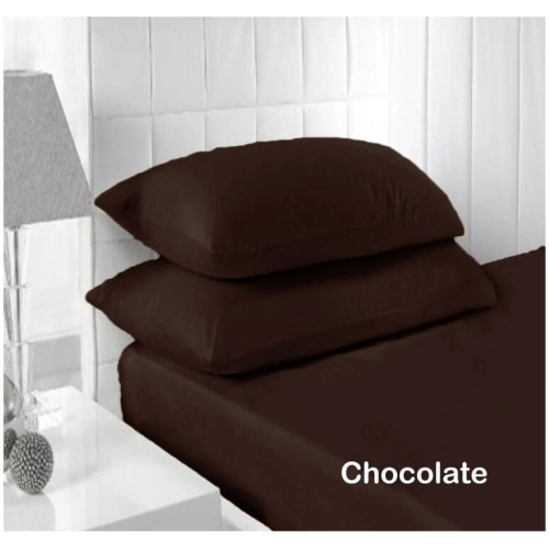 Accessorize 250TC Fitted Sheet Set Chocolate - Single