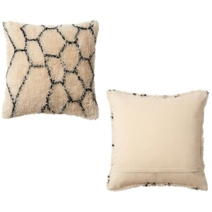 Accessorize Alba Natural Black Filled Square Cushion