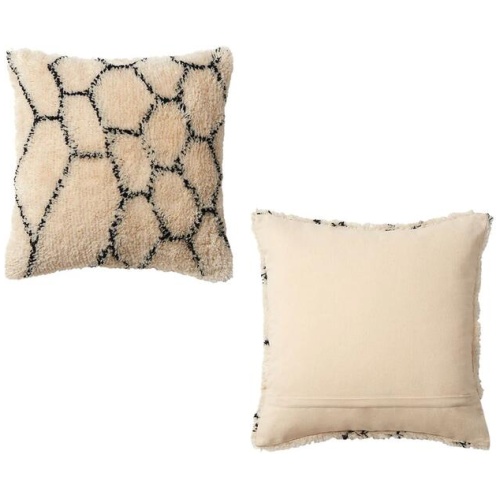 Accessorize Alba Natural Black Filled Square Cushion