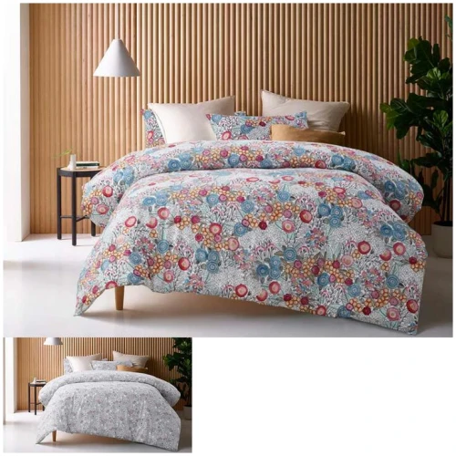 Accessorize Amara Washed Cotton Printed Reversible Quilt Cover Set King