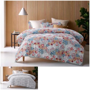 Accessorize Amara Washed Cotton Printed Reversible Quilt Cover Set Queen