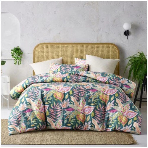 Accessorize Betty Carmila Printed Linen Cotton Quilt Cover Set Queen