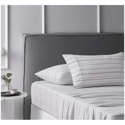 Accessorize Cotton Flannelette Sheet Set Weathered Stripe - Single
