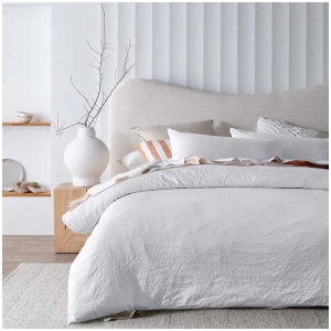 Accessorize Elma White Jacquard Quilt Cover Set Queen