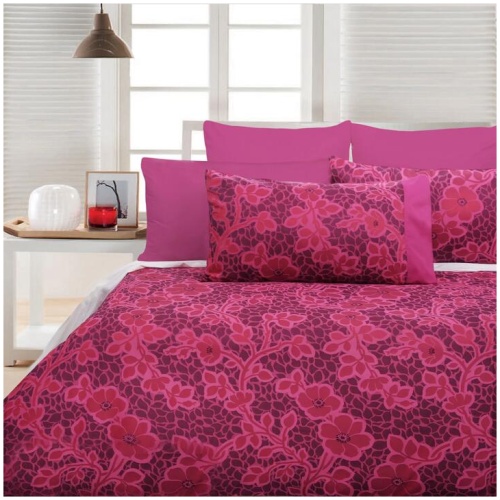 Accessorize Emma Pink Quilt Cover Set - Queen