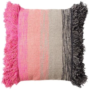 Accessorize Layne Black Dark Pink Filled Square Cushion