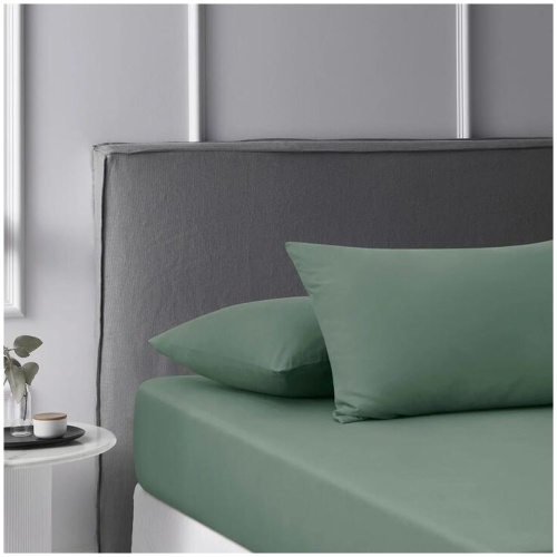 Accessorize Olive Washed Cotton Fitted Sheet Set Queen