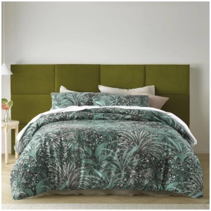 Accessorize Palm Leopard Green Cotton Quilt Cover Set Queen