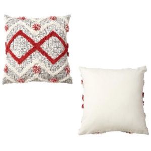 Accessorize Ronan White Red Filled Square Cushion