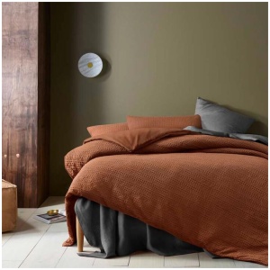 Accessorize Soho Waffle Tobacco Quilt Cover Set King