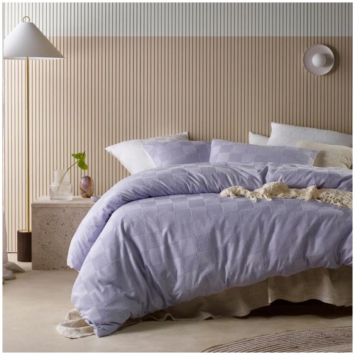 Accessorize Tipo Lilac Chenille Quilt Cover Set Super King