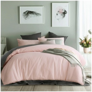 Accessorize Waffle Blush Cotton Quilt Cover Set King