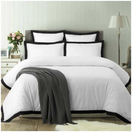 Accessorize White/Black Tailored Hotel Deluxe Cotton Quilt Cover Set King