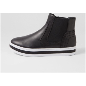 Alfie & Evie Prickle Al Black Leather Black Boots Womens Shoes Casual Ankle Boots